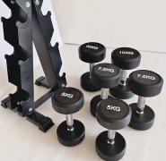 包胶圆头哑铃男士家用商用电镀哑铃套装